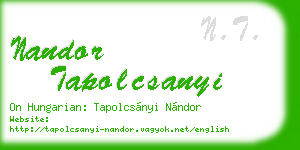nandor tapolcsanyi business card