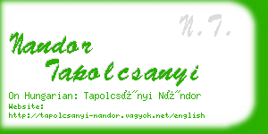 nandor tapolcsanyi business card